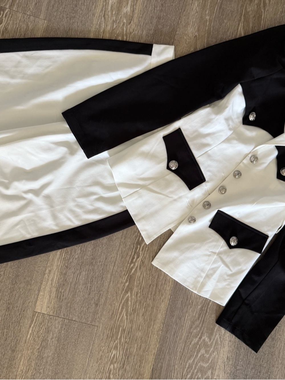 Black & White Two-Tone Tailored Blazer Jacket